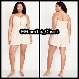 Old Navy Fit & Flare Twist-Front Cami Romper Plus Size 3X Color “Ecru”